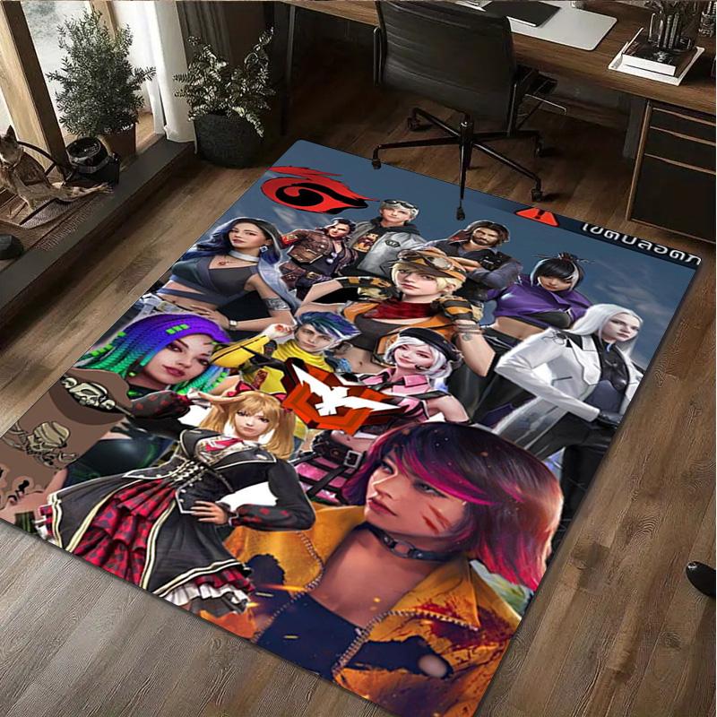 

1Pc Free Fire Print Rug - Computer Chair Area Rug home decoration Carpet For Living Room Bedroom Flooring Mat 40x60cm( 15x23in )