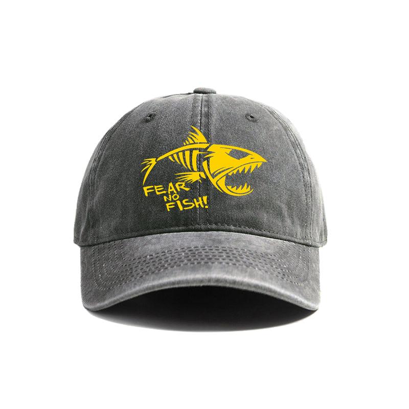 Baseball Cap Distresseded Hats Cap Fisherman Fishing Lover Men Vintage Outdoor Use Summer Adjustable Hat Dad Gift Mz-535 Fear No Fish