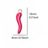 5pcs Red Chili Pendant Stainless Steel Charms For Jewelry Making Enamel Charm Hot Pepper DIY Supplies Dijes De Acero Inoxidable