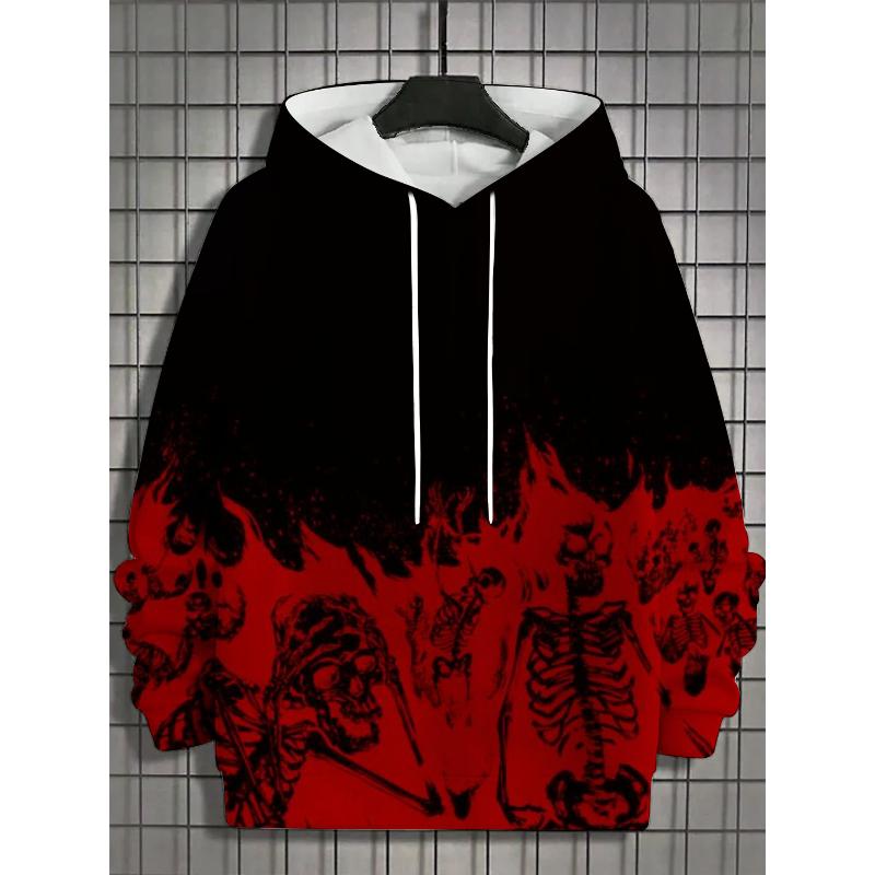 Autumn Winter Men's Sports Hoodies Unisex 3d Printing Halloween Skull Pattern Printed Hoodies Harajuku Fashion Pullovers