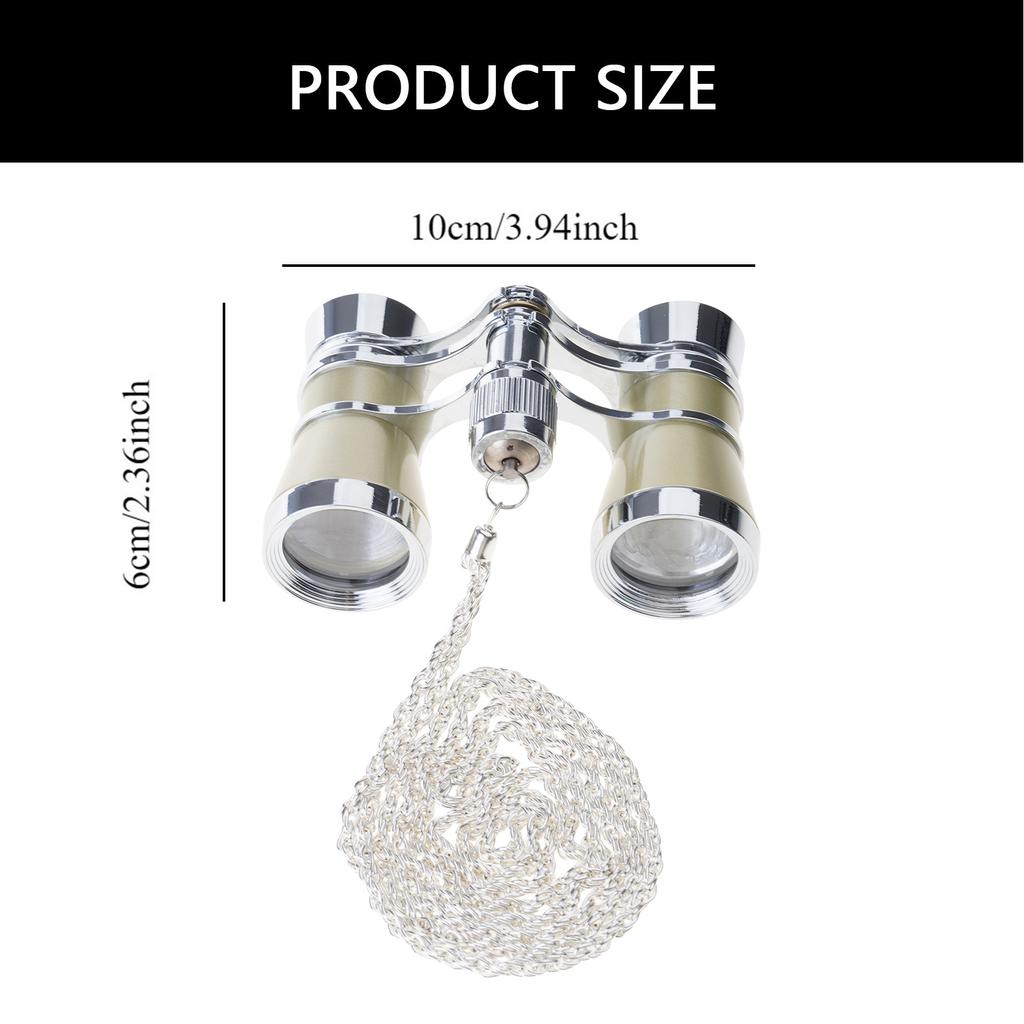 Vintage Opera Glasses Binoculars with Chain Opera Theater Glasses Portable Binocular Telescope for Stage Concert Camping