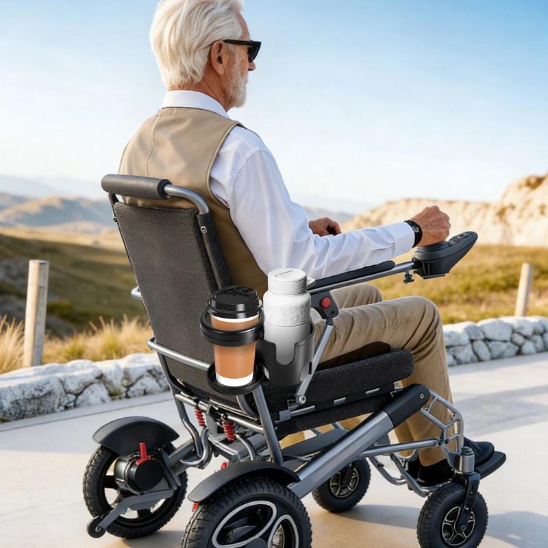 Fiets Kinderwagen Rolstoel Dubbele Bekerhouder 2-in-1 Klem met Universele 360° Draaibare Mogelijkheid