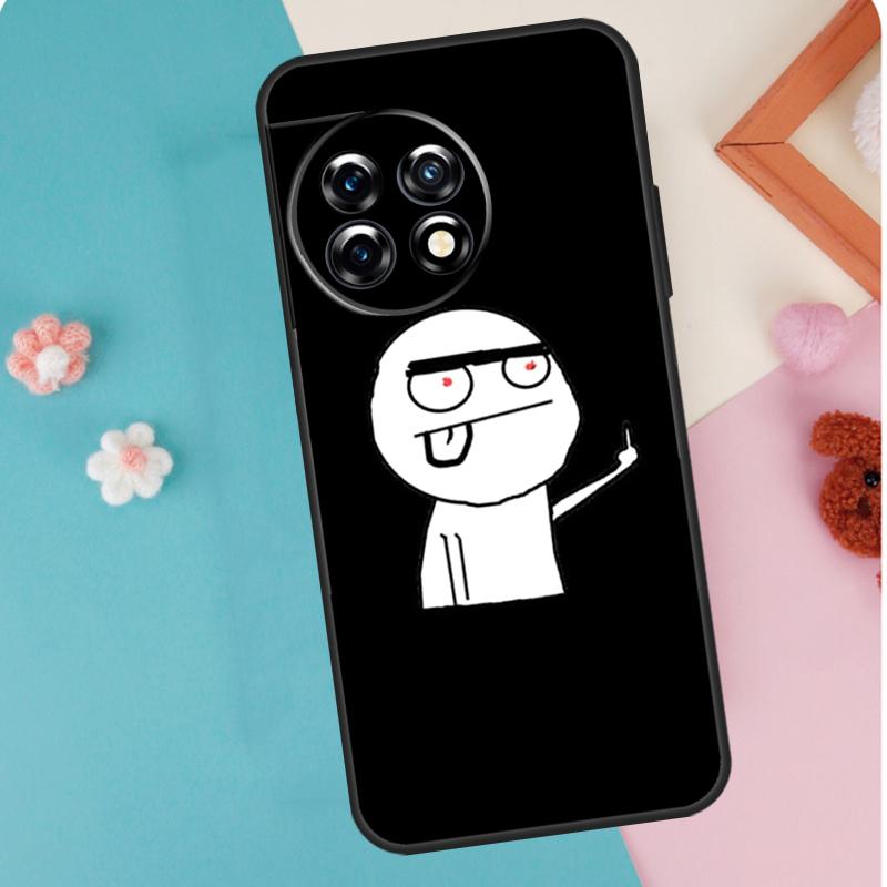 Funny Man Middle Finger Case For OnePlus 13T 10T 8T 10R 12R 13R 15R 11 12 13 15 Nord CE 5 2 3 4 Lite N20 N30 Cover