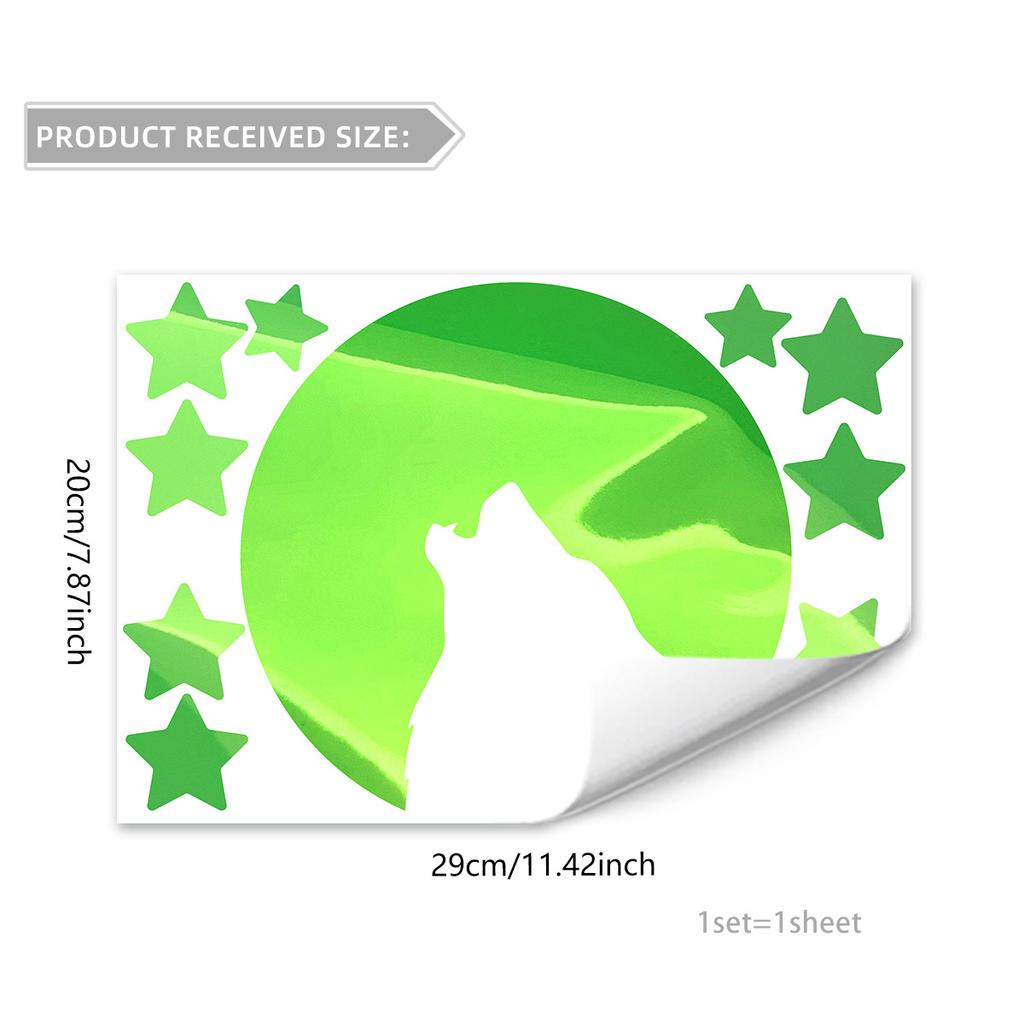 Colorful Green Light Animal Butterfly Fairy Ocean Green Colorful Luminous Sticker Gradual Change Green Luminous Green Wall Sticker