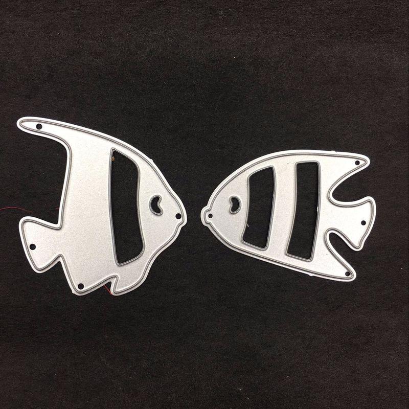 

2 шт. декор для рыболовных карточек металлические штампы для скрапбукинга тиснение трафареты для изготовления карточек ремесло декор серебряный