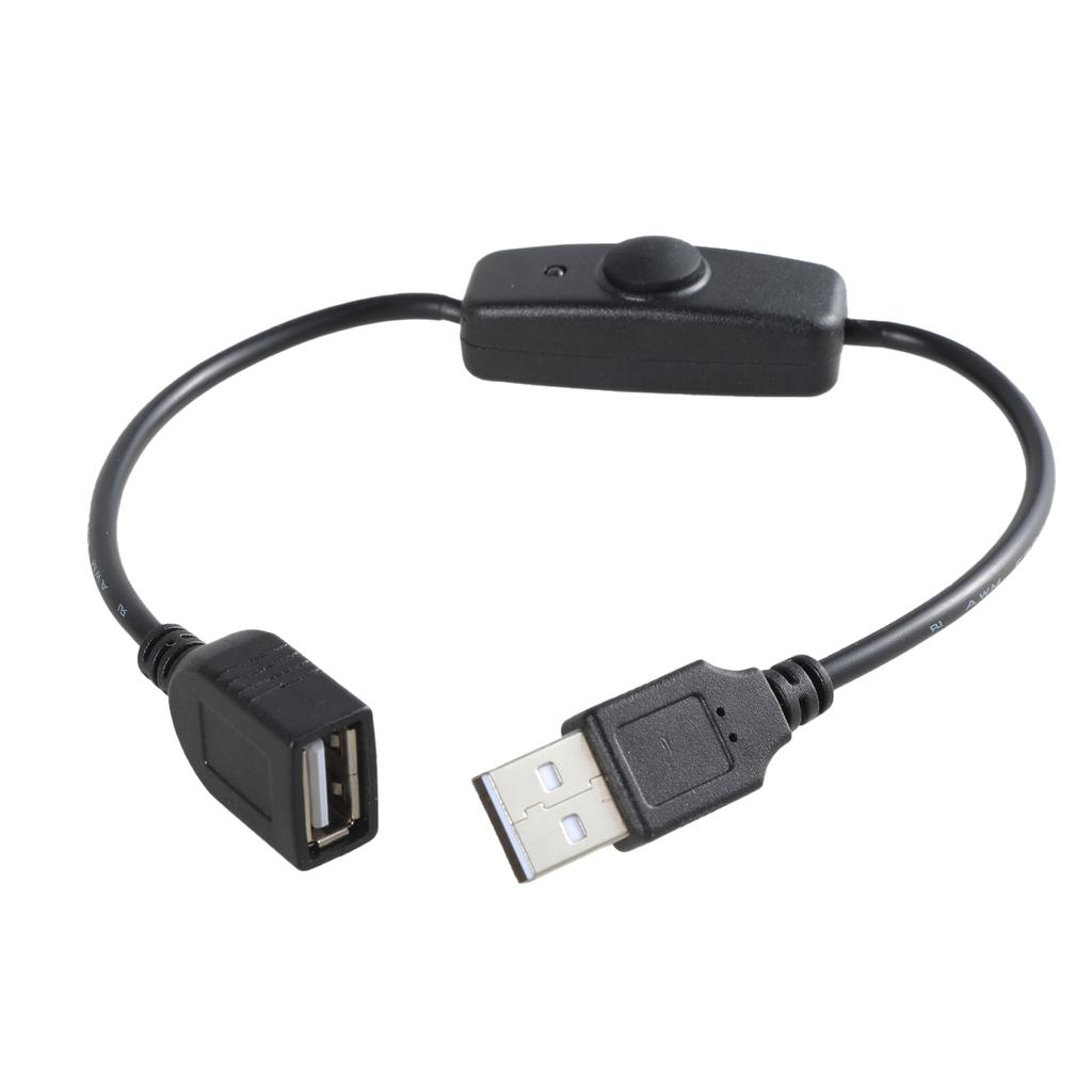 32cm USB Power Extension Cord With Red Indicator Light And On/Off Switching Button for USB Devices Support 5V2A Charging