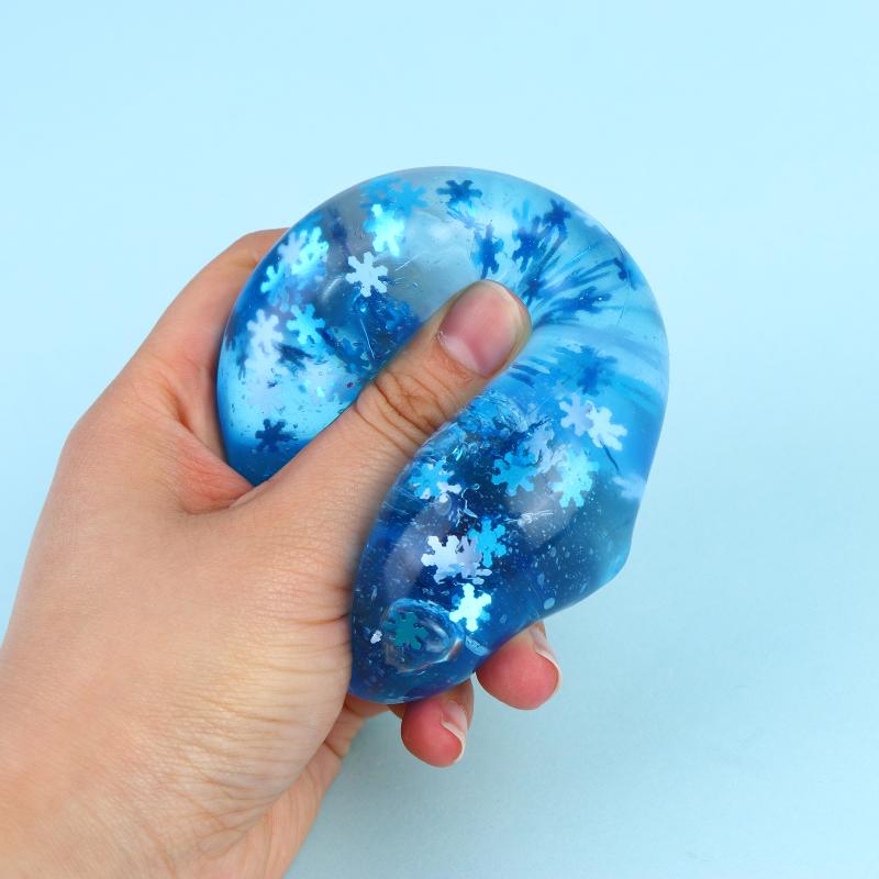 Snowflake Ice Cubes Slow Rising Sensory Fidget Toy Soft Ice Cubes Stress Relief Squeeze Toy Hand Exercise Calming Tool