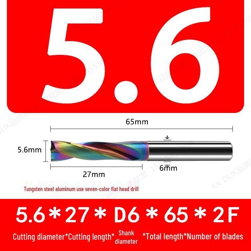 Tungsten Steel Flat Head Drill Bit for Aluminum, 180°, 4.1-6.0mm (0.1mm Intervals)