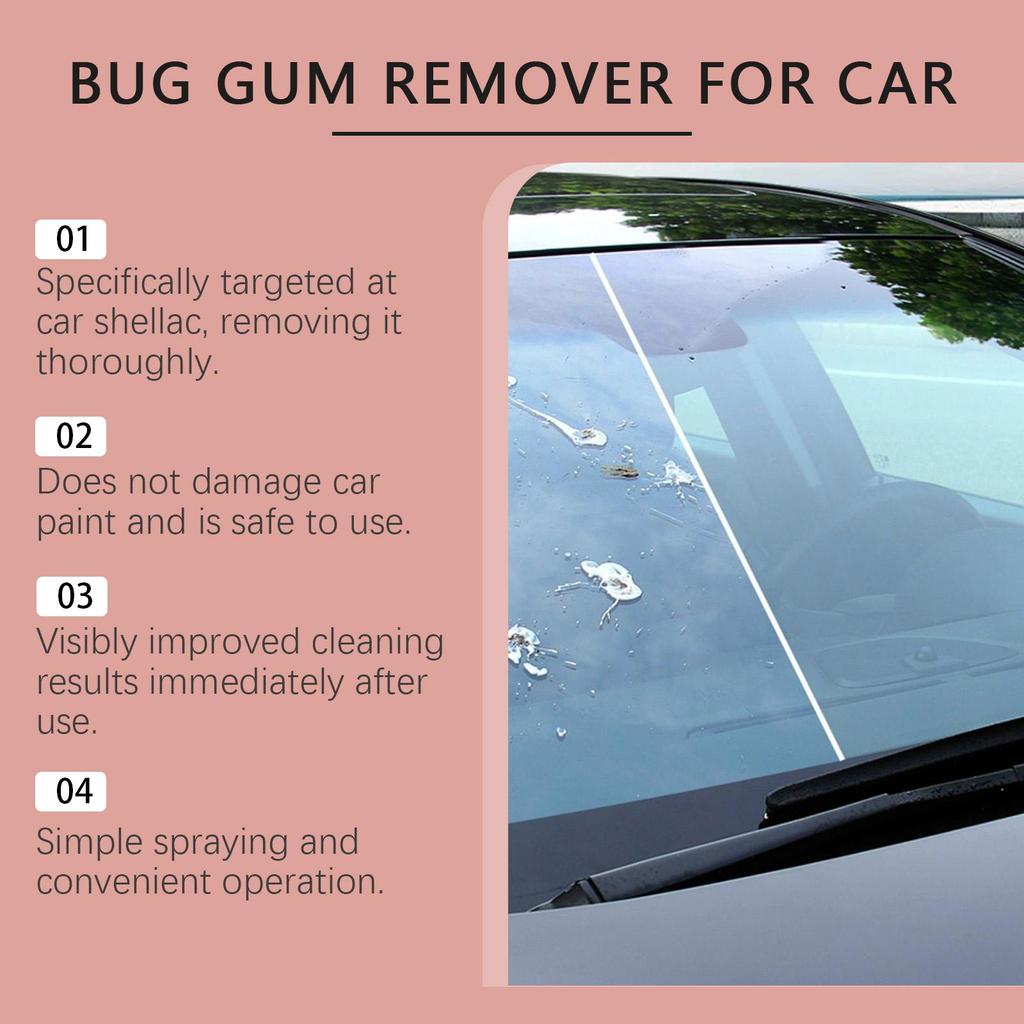 Homonth Bug & Gum Remover for Car - Fast Acting Cleaner for Insect Residue, Bird Droppings, Tree Sap & Tar, Safe for Paint & Glass (100ml)