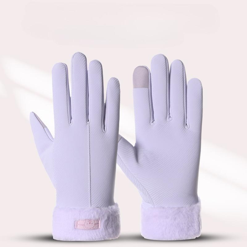Winter, Warm Gloves, Ladies, Windproof and Fleece Cold Proof, Electric Bike Riding, Outdoor Touchscreen Gloves, Non Slip Bicycle Gloves