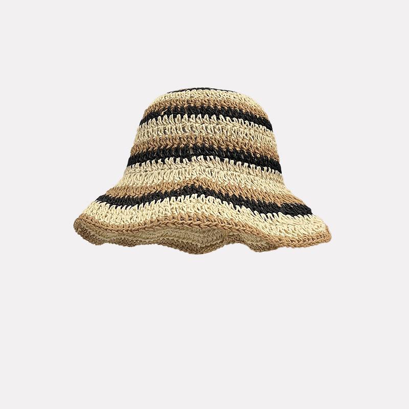 

Райдужний сонцезахисний капелюх Жіночий літній капелюх З широкими полями Смугастий Захист від сонця Капелюх рибалки Капелюх-відро Барвистий Складний сонцезахисний капелюх Новий