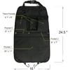 Black Car Seat Back Organizer with Multiple Pockets and Hooks