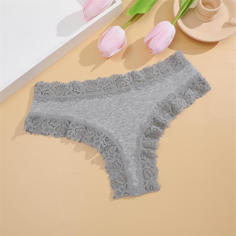 Cotton Women's Panties Sexy Lace Seamless Brazilian Underwear Low Waist Female Solid Color Bikini Breathable Intimates Lingerie