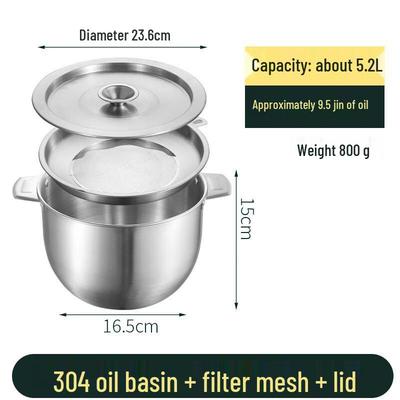 ZISIZ Stainless Steel Oil Strainer Pot