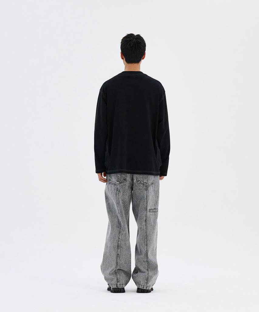 Nontai Woven Pocket L/S T-Shirts (Black)