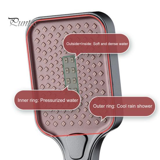 High Pressure Filtered Shower Head with Handheld 4 Water Discharge Modes Anti-Clog Silicone Outlet Leak-proof Shower Nozzle