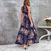 Mode Split Sexig Ärmlös Causal Semesterstil Blommönster Klänning Kvinnor Vår Och Sommar 2023 Halter Long Dress 26017