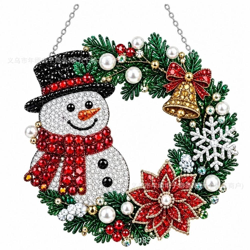 Round Board Pearl Painting Window Hanging Pre Printed DIY Craft Pendant Xmas Tree