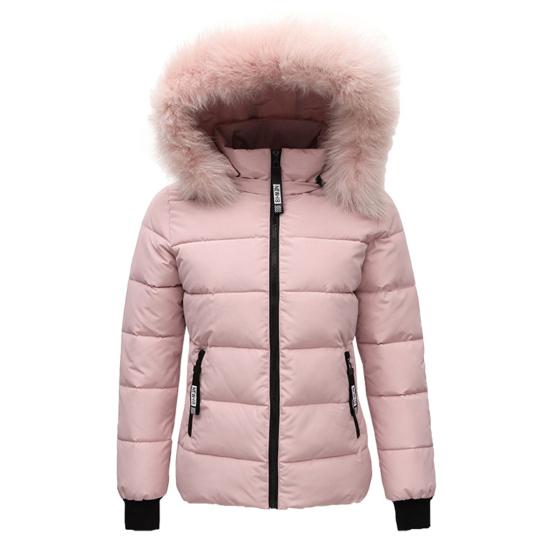 Winter Down Coat Padded Hooded Pockets Zip-up Parka Windproof Heat Retention