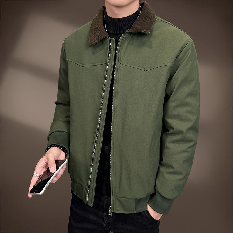 Executive Business Anti-wrinkle Down Jacket Men's Winter Lapel% White Duck Down Cold-resistant Loose Coat