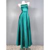 Export Single Gas Field Split Banquet Party Royal Beauty Smooth Acetate Satin Sling Strap Long Dress Chest Pad