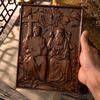 Vintage Religious Holy Statues Trinity Wood Wall Decor, Catholic Mural Family Home Decor