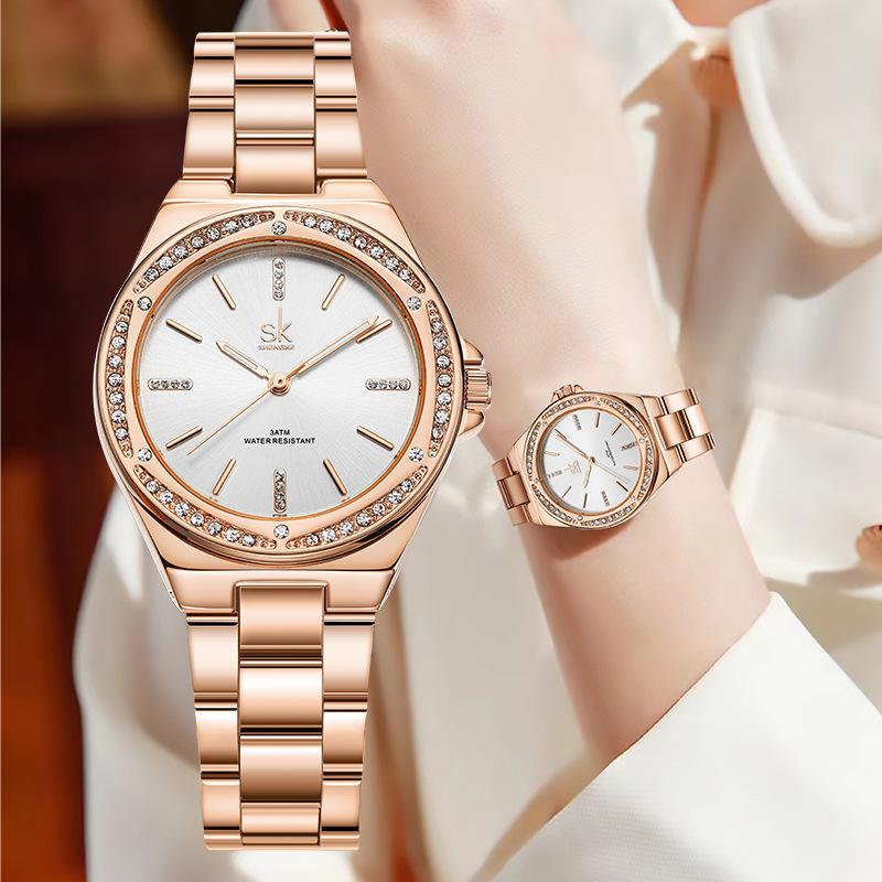 Watch Girls High-Value Zircon Quartz Watch Ladies High-End Guangzhou Watch Watch Women'S Watch 0202