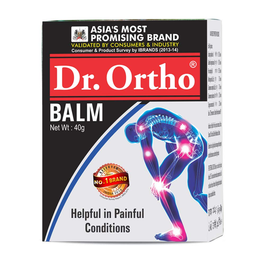 Dr.Ortho Ayurvedic Pain Relief Balm for Joint, Knee, Back Pain - 40g Pack of 2 Natural Relief