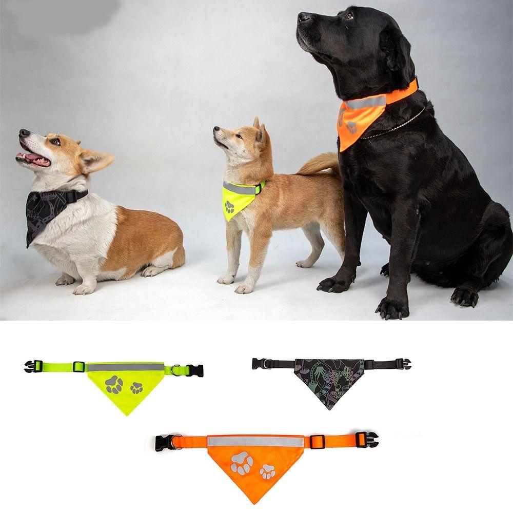 Anti accidental Pet Reflective Scarf Anti-lost Dog Saliva Towel Pet Drool Scarve  Pet Collars