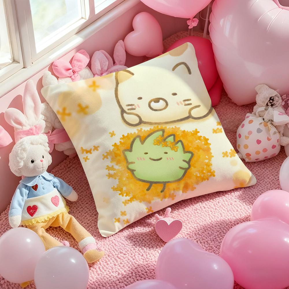Cartoon S-Sumikko G-Gurashi Anime Kissenbezug Musterbedruckte Kissenhülle für Wohnzimmer Sofa Kissenbezug & Schlafzimmer Dekoration