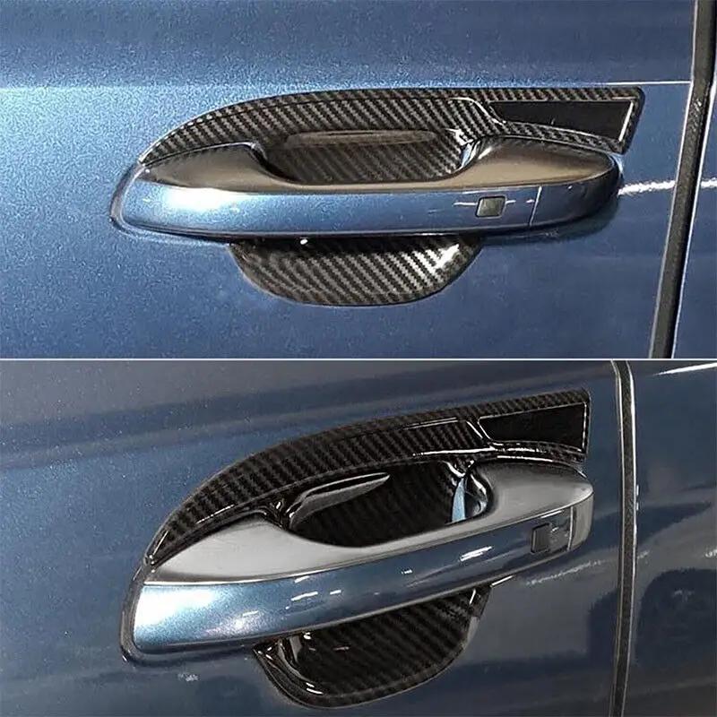 Car Decoration Door Bowl Handle Cover For Kia Sorento MQ4 - Carbon Fiber Chrome Silver Cars Accessories Exterior Styling