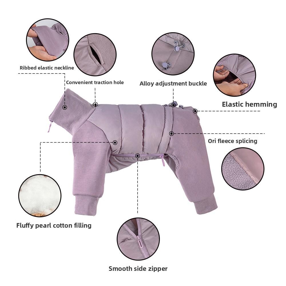 Nye hundeklær høst og vinter varme høyhals vindtett økologisk kjæledyr bomullsklær fortykkede brødklær hundefrakk