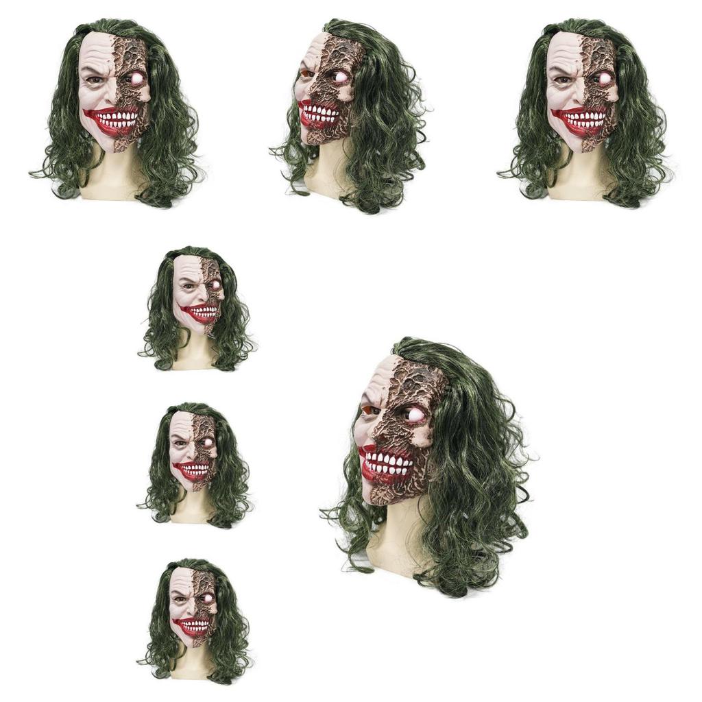 Latex Joker Head Mask With Large Eyes For Halloween Costume And Pranks