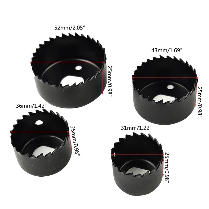 5Pcs Woodworking Opener Hole Saw Bit Cutting Drilling Tool Set With Round Saw For Gypsum Board Wood Opening Accessories
