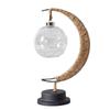 LED Star and Moon Vine Ball Desk Lamp with Hemp Rope and Iron Art - USB Decorative Night Light