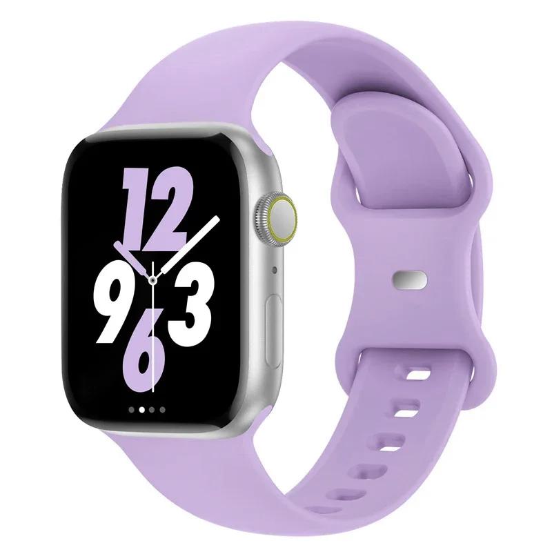 Silikonowy pasek do Apple Watch 44mm 45mm 40mm 41mm 42-38mm 45 mm bransoletka sportowa iwatch series 8 7 6 5 4 3 SE 9 Ultra 2 49mm