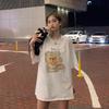 Summer Korean version of the new Harajuku lower clothes missing bear print loose short-sleeved T-shirt top women's ins