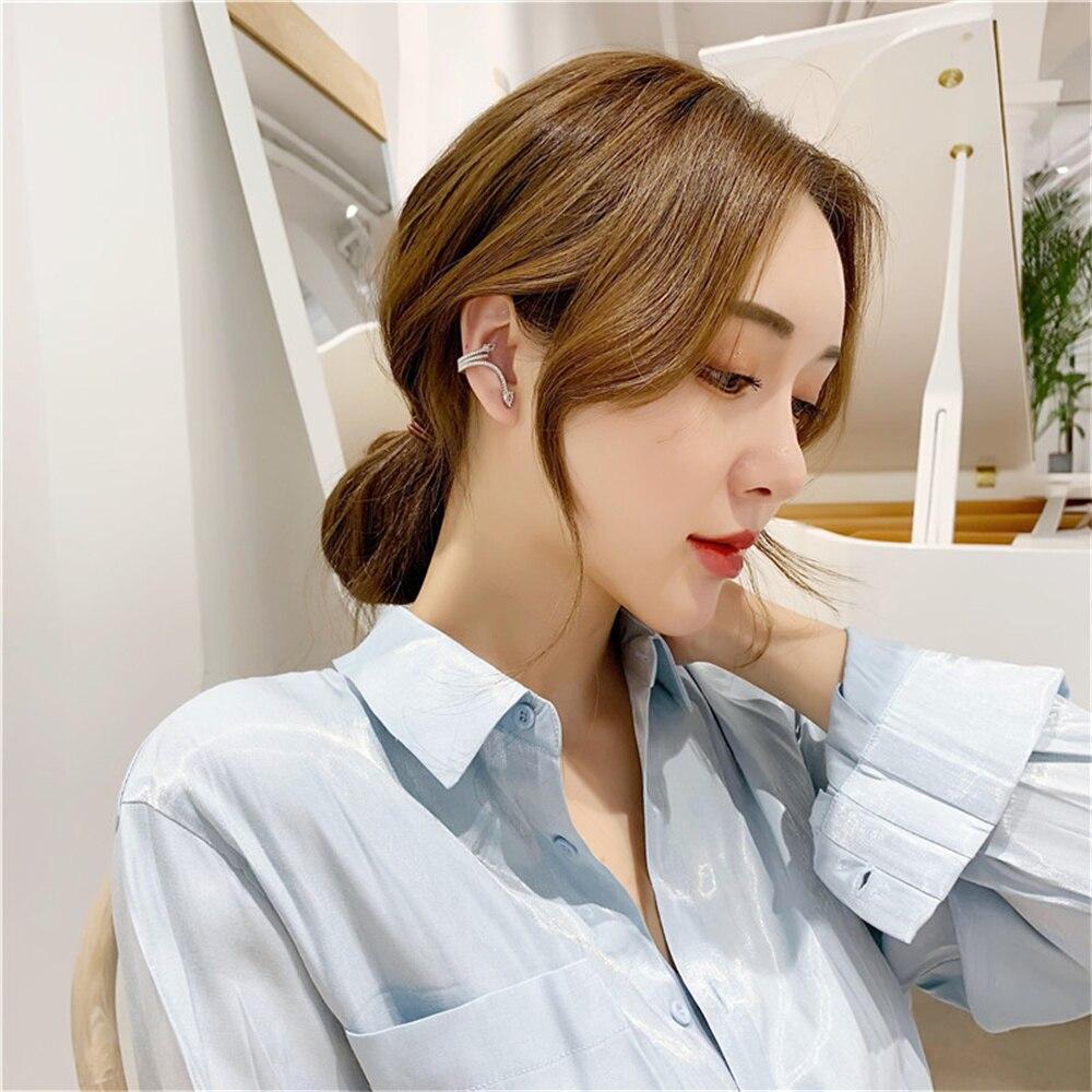New Women Ear Studs Snake Shape Earring 925 Silver Luxury Micro-inlaid Zircon A Pair Piercing Hoops Earrings Jewelry Gift