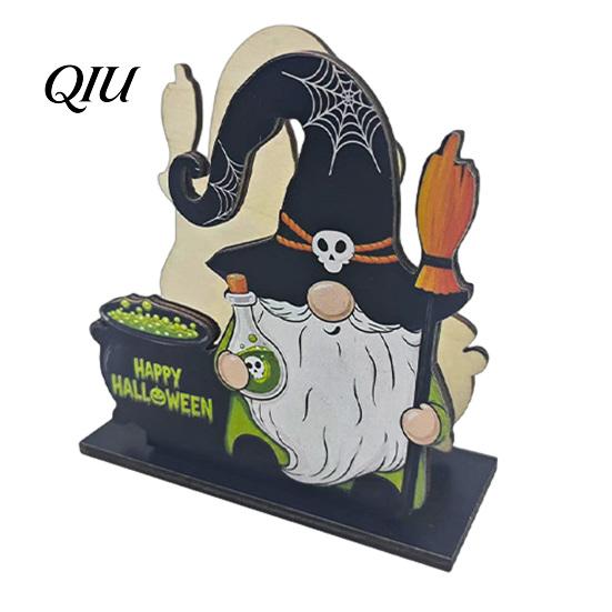 Festive Table Decor Halloween Wooden Napkin Holder, Ghost Pumpkin Decorative Tabletop Tissue Dispenser, Dining Centerpiece Paper Storage Organizer for