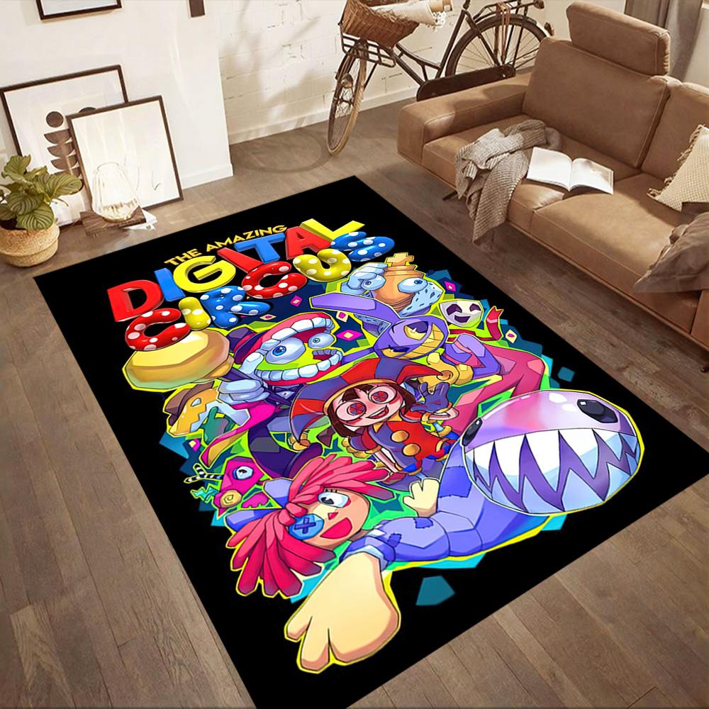 Digital Circus Carpet Design for Study room Living Rooms Hallway Bedrooms Anti-slip Rug Decorate Offices Birthday/Christmas Gift