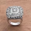 Decorated With Retro Thai Silver Ethnic Style Palace Pattern Ring Fashionable Personality Ring