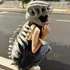 Creative Dinosaur Skeleton Costume Full Head Mask Plush Mask Hood Realistic Spine Skeleton Headwear Halloween Party Cosplay Prop