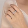 PERFANY Anello in Moissanite 2.5/5CT per Donna Argento Puro S925 Anello a Cinque Pietre Matrimonio Lussuoso Gioielli di Alta Gamma