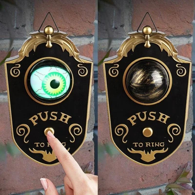 Halloween Decoration One-eyed Doorbell Horror Props Ghost's Day Glowing Home Hanging Electric Luminous Sounding Eyeball Doorbell