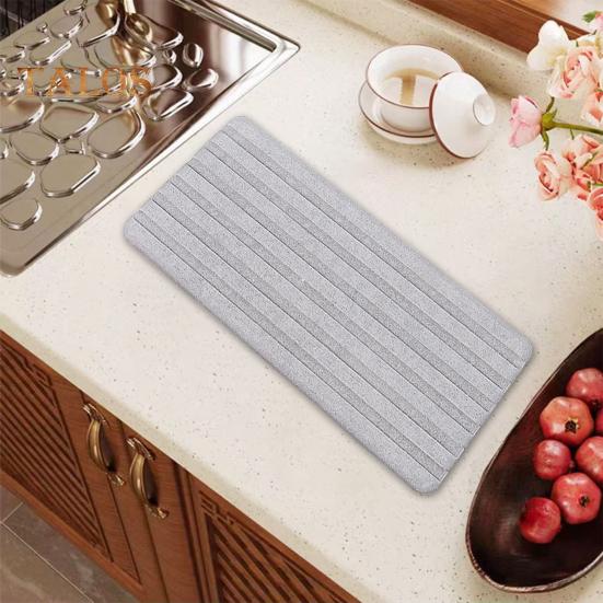 1/2Pcs Quick-Drying Sink Tray Organizer Diatom Mud Mat Eco-Stylish Stone Counter Sponge Holder Bathroom Kitchen Soap Brush Dispenser Rack