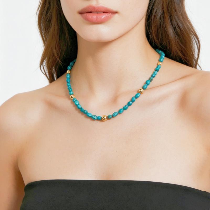 Melaleuca Tiger's Eye & Turquoise Luxury Necklace - Versatile Clavicle Choker for Women