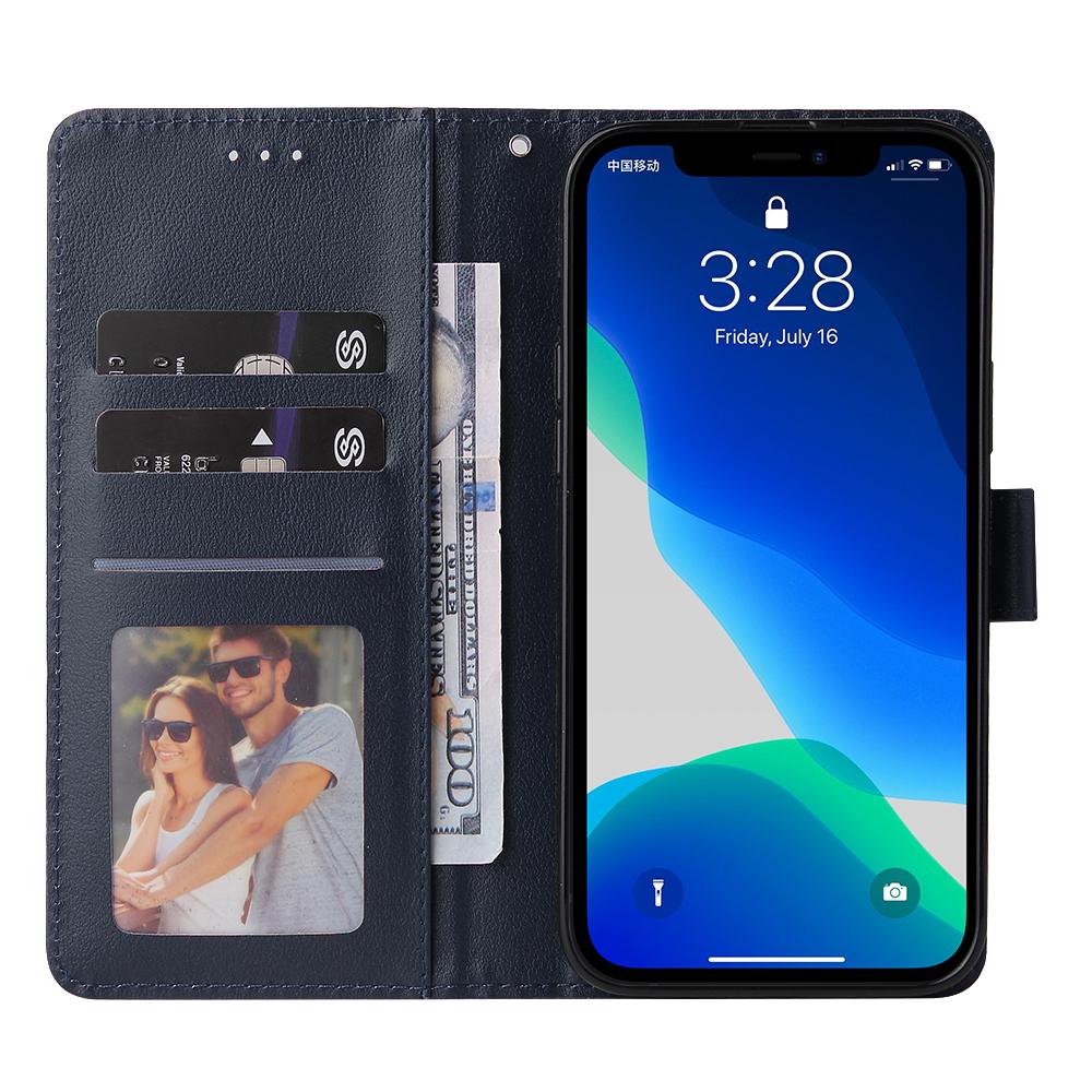 

For iPhone 11 Pro Shockproof Case Anti-Scratch PU Leather Wallet Phone Cover Blue