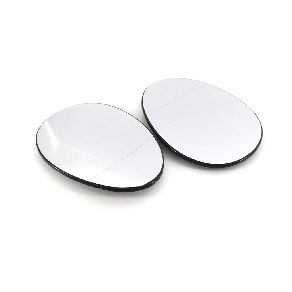Rearview Mirror Glass with Clip Replacement for BMW Mini R55 R56 R57 2007 To 2014 2pcs Heated Left
