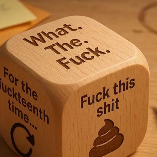 Office Stress-Relief Dice Funny Desk Work Dice Handmade Wooden Gag Gifts for Coworkers Workplace