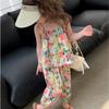 Kinder Kleidung Floral Ärmellose Hosenträger Lose Tops + Geerntete Hose Kinder Atmungsaktive Sport Casaul Outfit Zwei Stücke Set